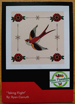 BFCG Art Hop trading card: "Taking Flight" by Ryan Carruth