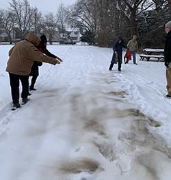 Sowing seeds on the snow